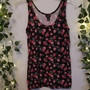 Rue21 Black Floral Sleeveless Top